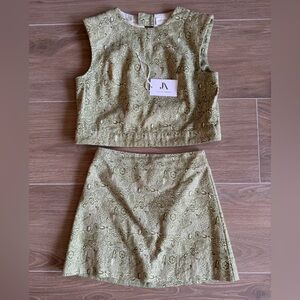 Julia Amory 2 Two-Piece Olive Green paisley Gidget set